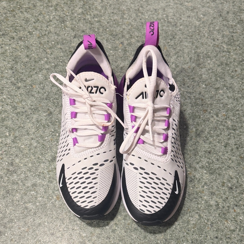 Nike Air Max 270 White and Black with Purple Accents
